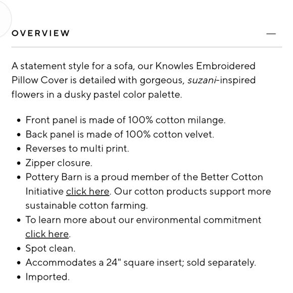 Pottery Barn Knowles Pillow Cover- 24"x24" - Picture 8 of 8